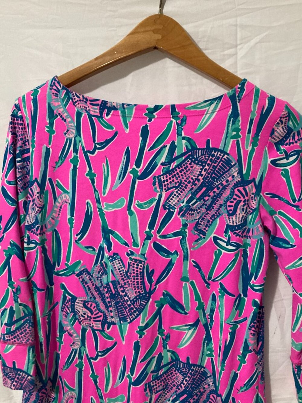 Lily Pulitzer Women S Stretch Blue Purple Pink Dress Casual Graphic Print South - Picture 10 of 12